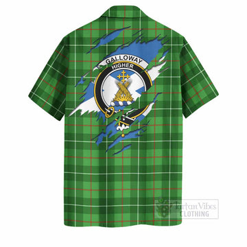 Galloway Clan Crest In Me Tartan Hawaiian Shirt Scotland Flag Style