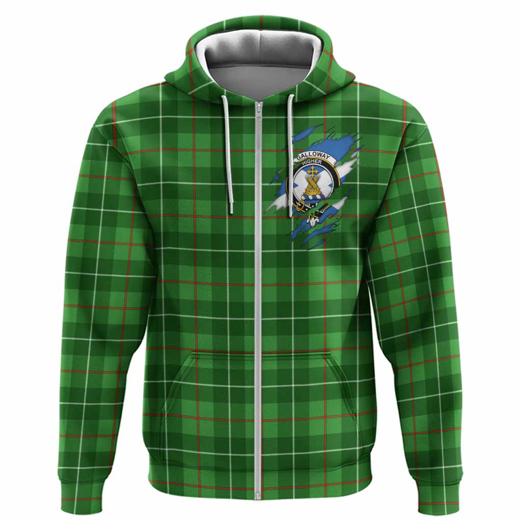 Galloway Clan Crest In Me Tartan Hoodie Scotland Flag Style