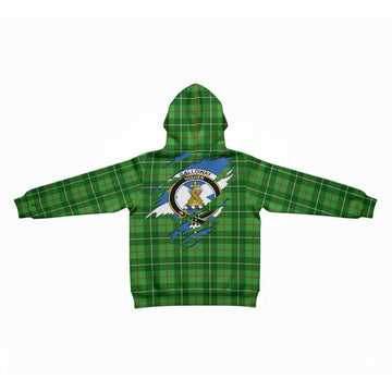 Galloway Clan Crest In Me Tartan Kid Hoodie Scotland Flag Style