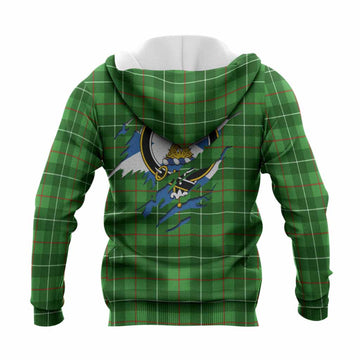 Galloway Clan Crest In Me Tartan Knitted Hoodie Scotland Flag Style