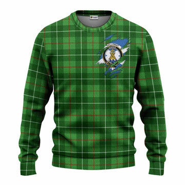 Galloway Clan Crest In Me Tartan Knitted Sweater Scotland Flag Style