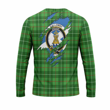Galloway Clan Crest In Me Tartan Long Sleeve T-Shirt Scotland Flag Style