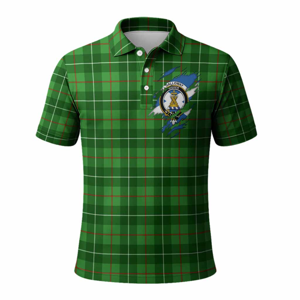 Galloway Clan Crest In Me Tartan Polo Shirt Scotland Flag Style