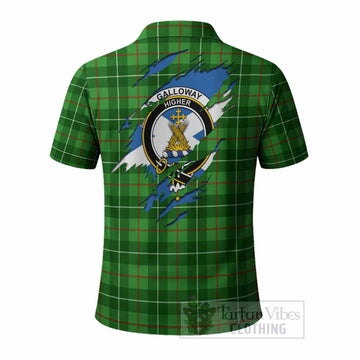 Galloway Clan Crest In Me Tartan Polo Shirt Scotland Flag Style