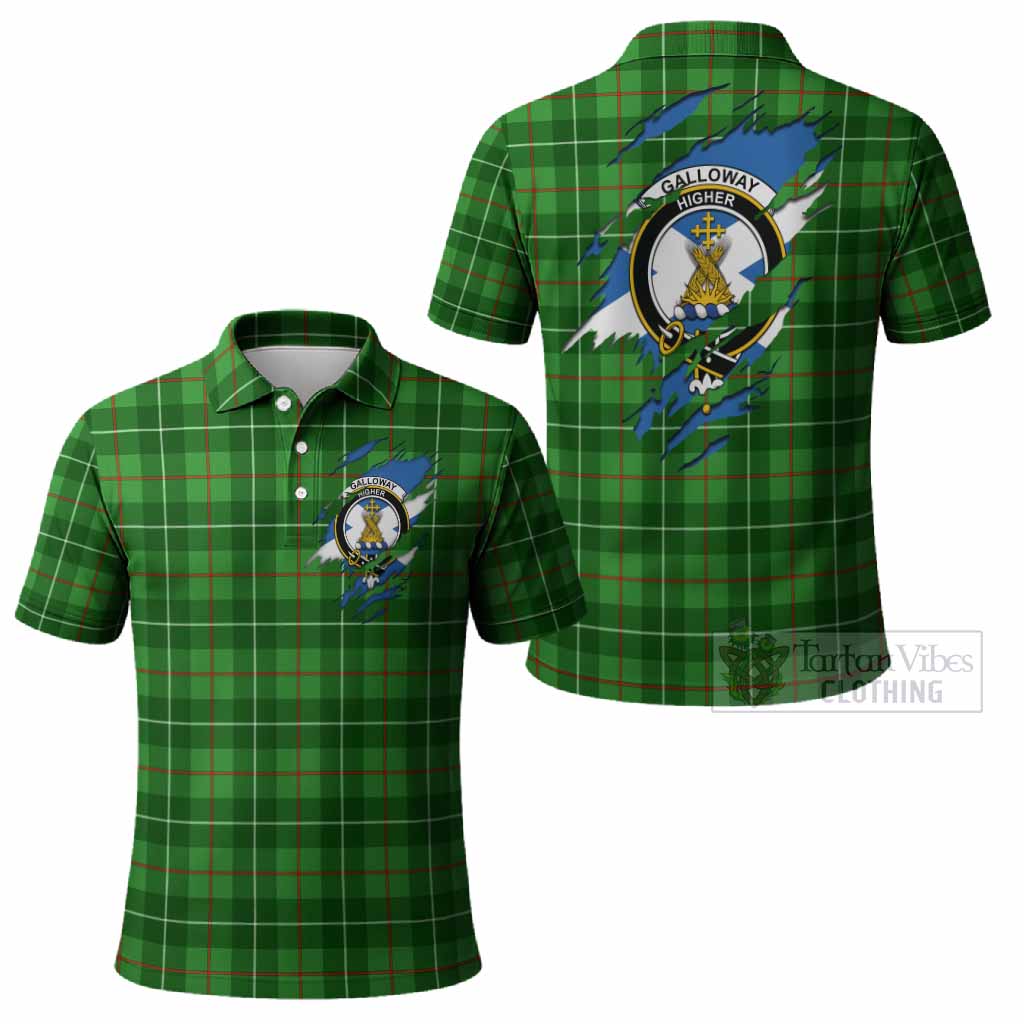 Galloway Clan Crest In Me Tartan Polo Shirt Scotland Flag Style