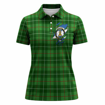Galloway Clan Crest In Me Tartan Women Polo Shirt Scotland Flag Style