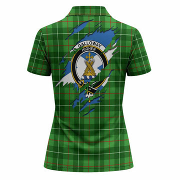Galloway Clan Crest In Me Tartan Women Polo Shirt Scotland Flag Style