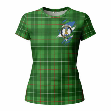Galloway Clan Crest In Me Tartan Women T shirt Scotland Flag Style