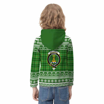 Galloway Clan Tartan Christmas Kid Hoodie with Family Crest