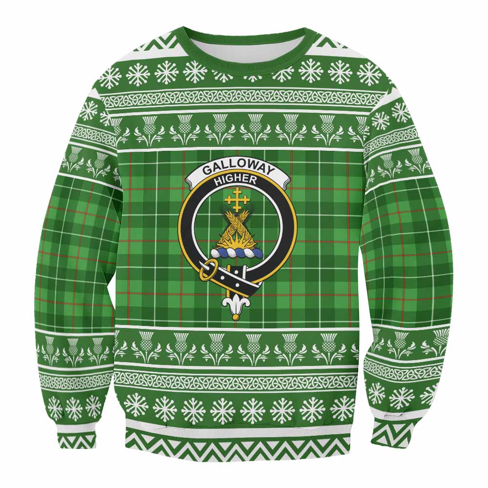 Galloway Clan Tartan Christmas Sweatshirt with Family Crest - Tartan Vibes Clothing