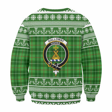 Galloway Clan Tartan Christmas Sweatshirt with Family Crest