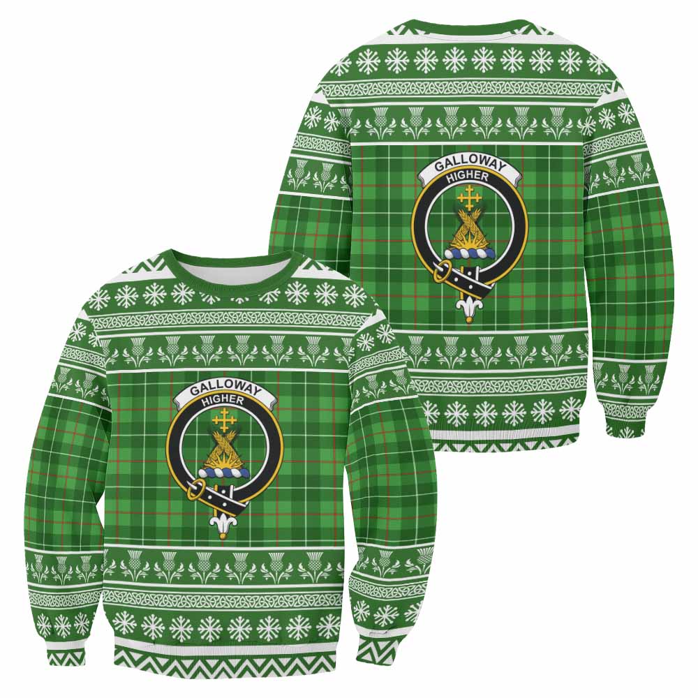 Galloway Clan Tartan Christmas Sweatshirt with Family Crest - Tartan Vibes Clothing