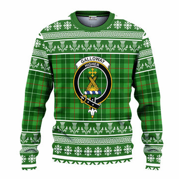Galloway Clan Tartan Christmas Ugly Sweater with Family Crest