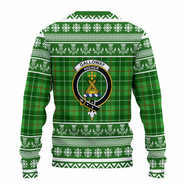 Galloway Clan Tartan Christmas Ugly Sweater with Family Crest