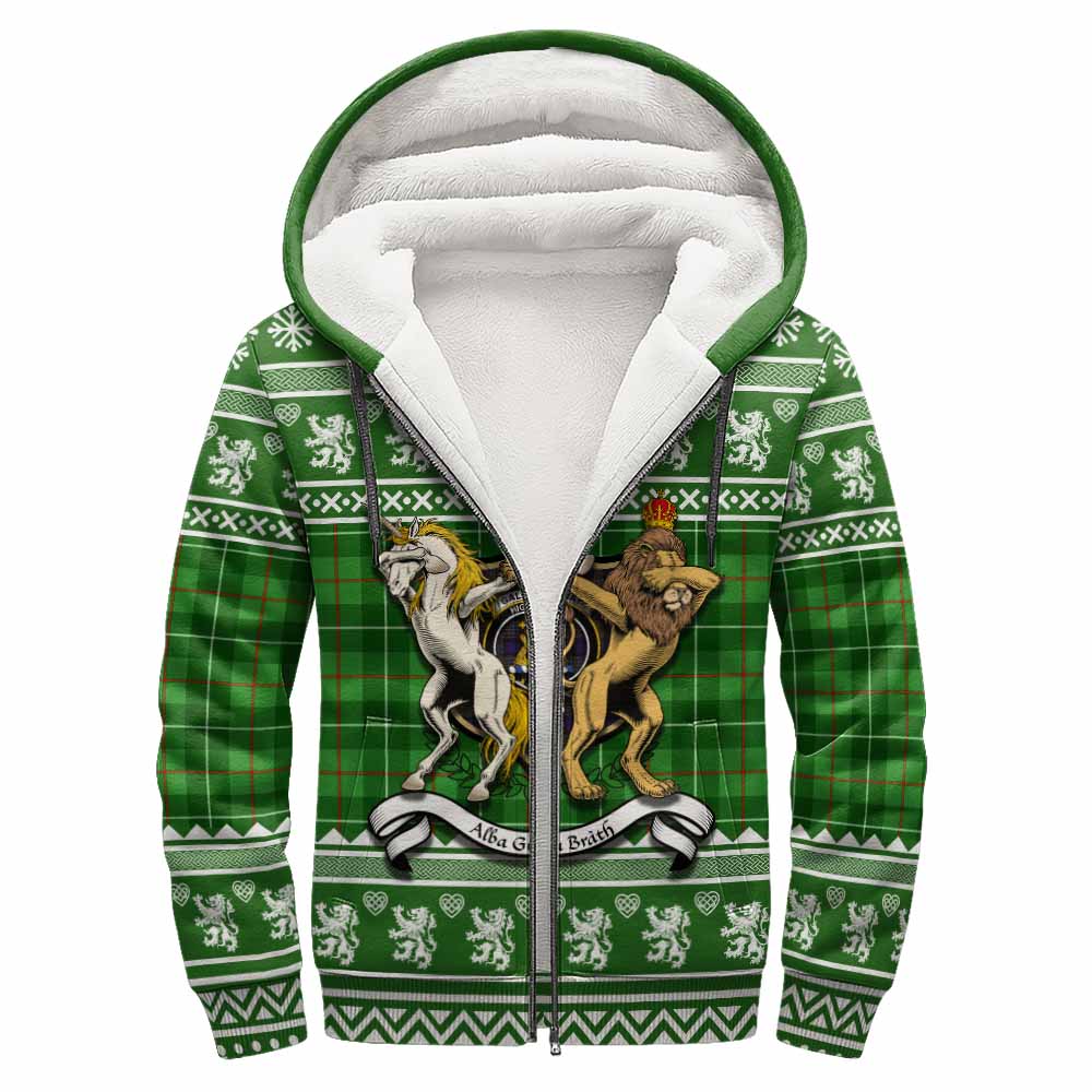 Galloway Clan Tartan Crest Christmas Fleece Hoodie Coat of Arms Funny Style - Tartan Vibes Clothing