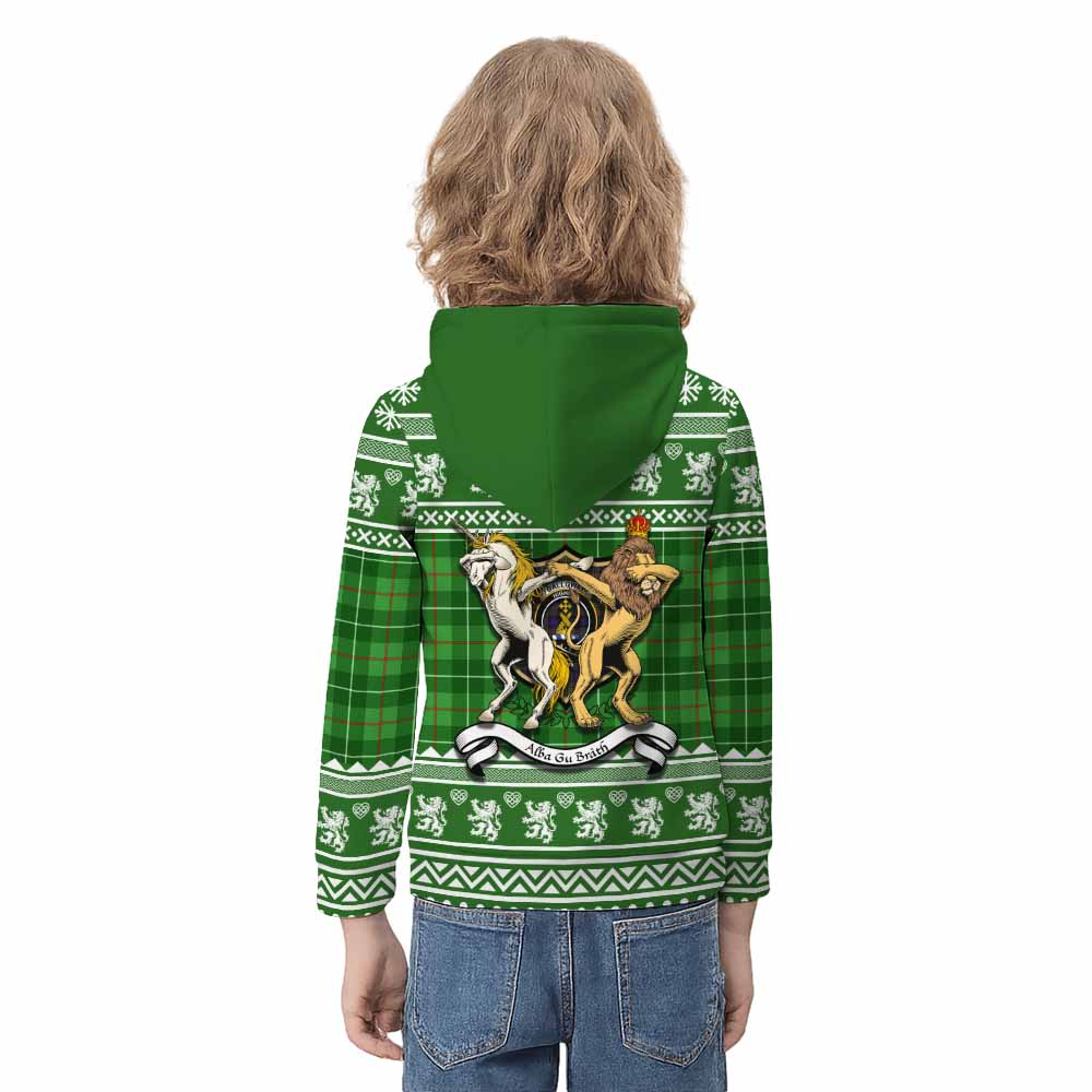 Galloway Clan Tartan Crest Christmas Kid Hoodie Coat of Arms Funny Style - Tartan Vibes Clothing