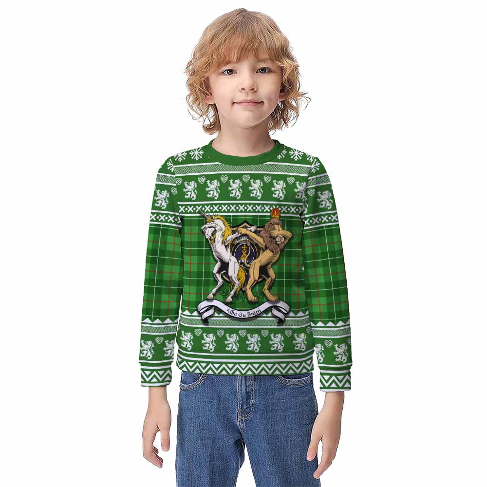 Galloway Clan Tartan Crest Christmas Kid Ugly Sweatshirt Coat of Arms Funny Style - Tartan Vibes Clothing