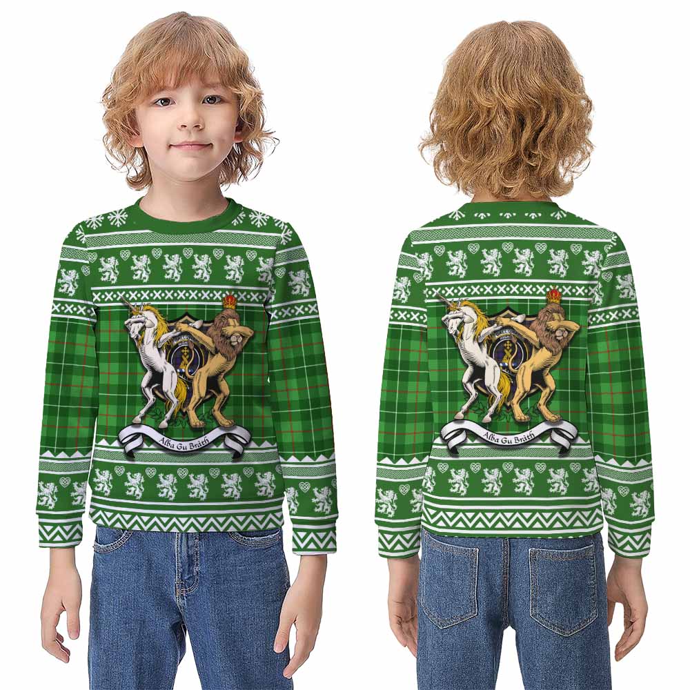 Galloway Clan Tartan Crest Christmas Kid Ugly Sweatshirt Coat of Arms Funny Style - Tartan Vibes Clothing