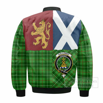 Galloway Crest Tartan Bomber Jacket with Lion Rampant Saltire Style
