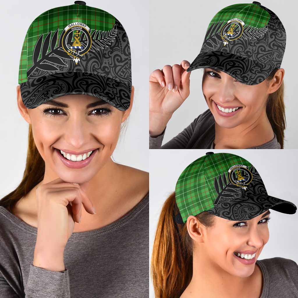 Galloway Crest Tartan Classic Cap with New Zealand Silver Fern Half Style