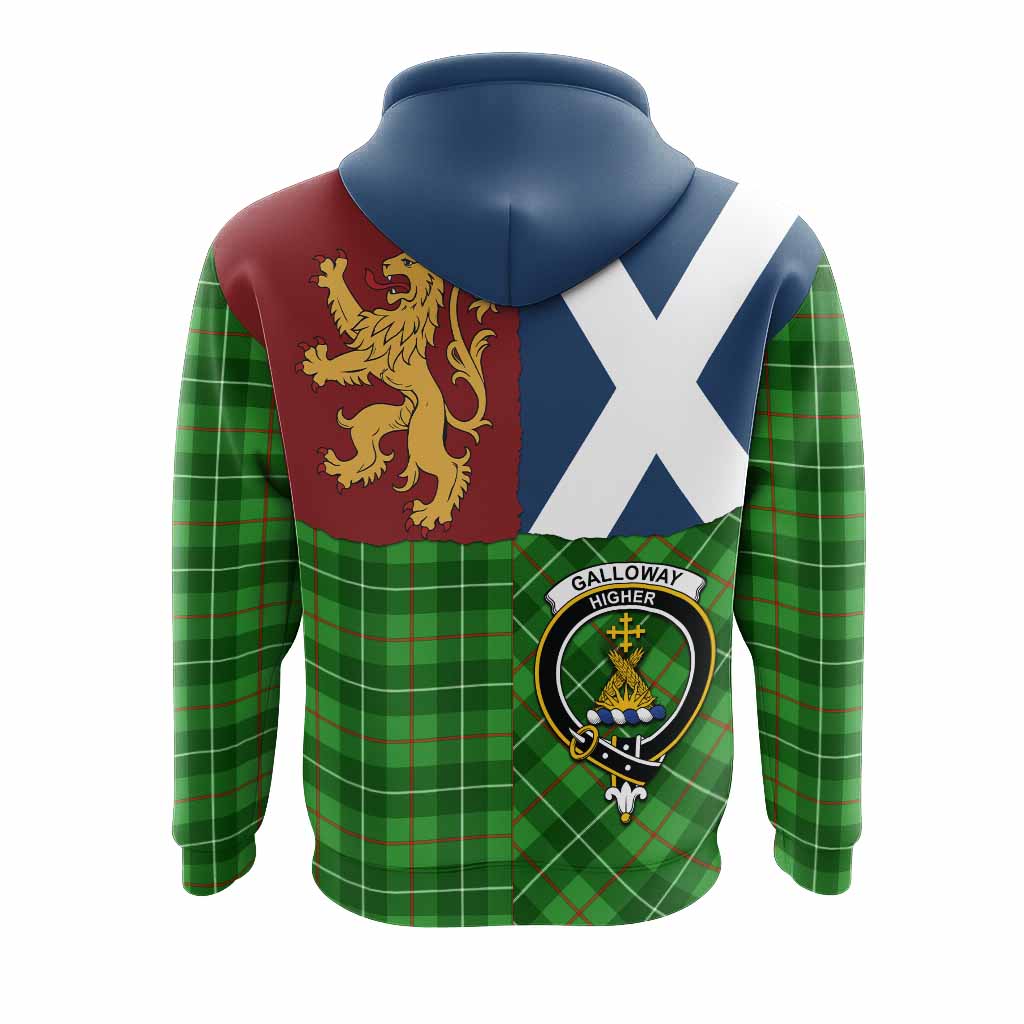 Galloway Crest Tartan Hoodie with Lion Rampant Saltire Style