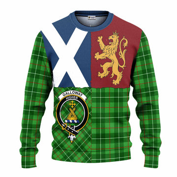 Galloway Crest Tartan Knitted Sweater with Lion Rampant Saltire Style