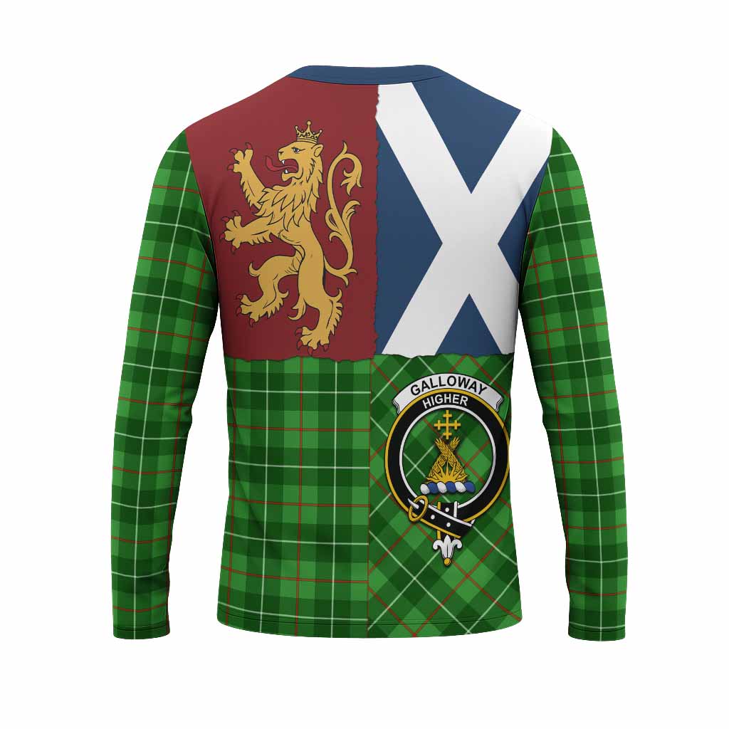 Galloway Crest Tartan Long Sleeve T-Shirt with Lion Rampant Saltire Style