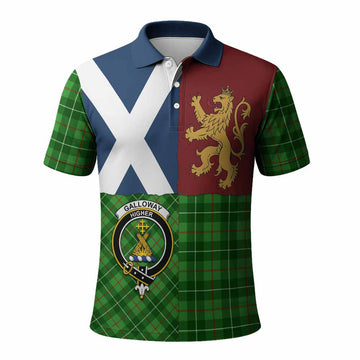 Galloway Crest Tartan Polo Shirt with Lion Rampant Saltire Style