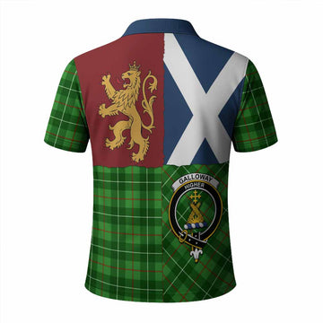 Galloway Crest Tartan Polo Shirt with Lion Rampant Saltire Style