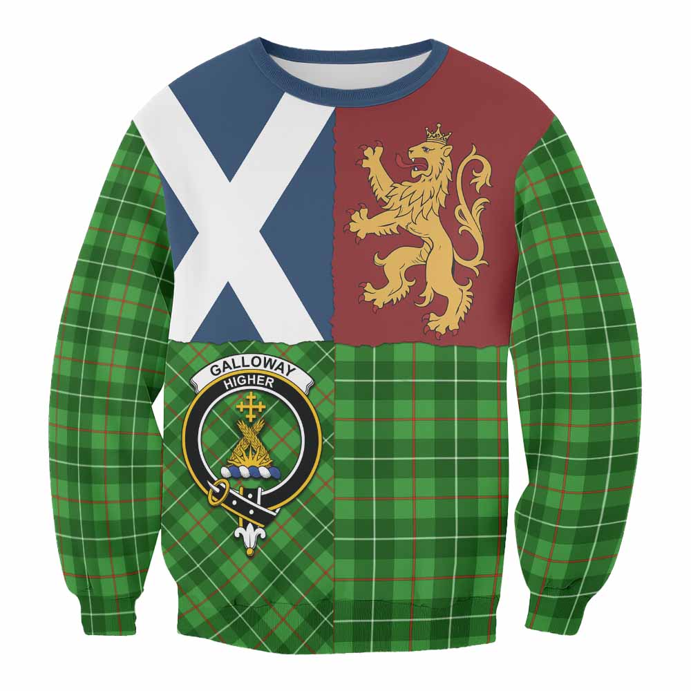 Galloway Crest Tartan Sweatshirt with Lion Rampant Saltire Style