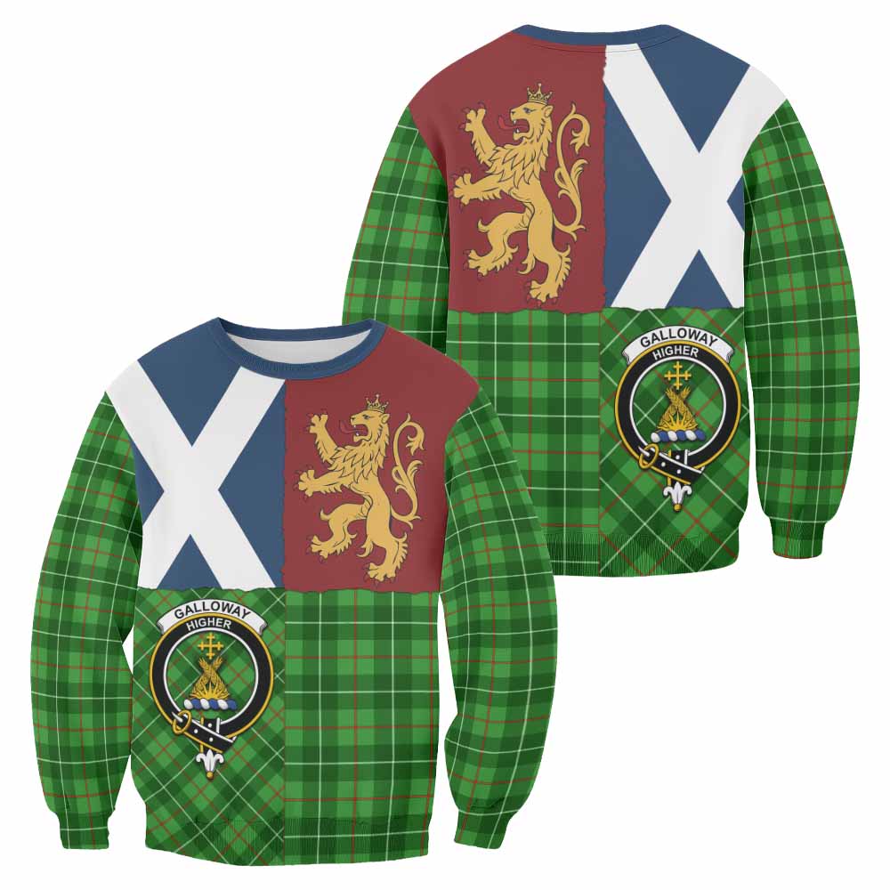 Galloway Crest Tartan Sweatshirt with Lion Rampant Saltire Style