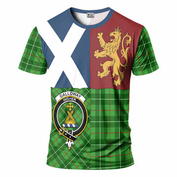 Galloway Crest Tartan T-Shirt with Lion Rampant Saltire Style