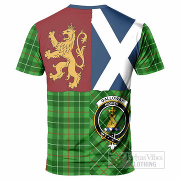 Galloway Crest Tartan T-Shirt with Lion Rampant Saltire Style