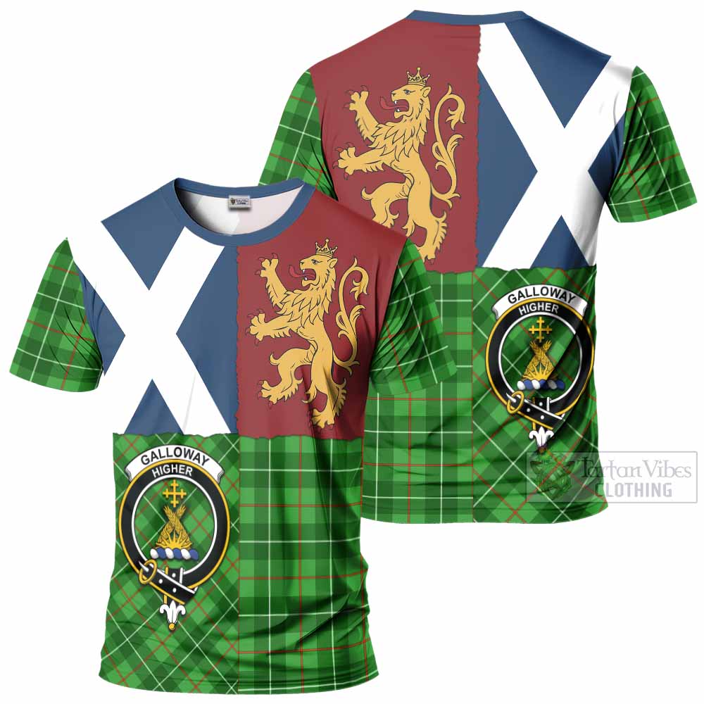 Galloway Crest Tartan T-Shirt with Lion Rampant Saltire Style