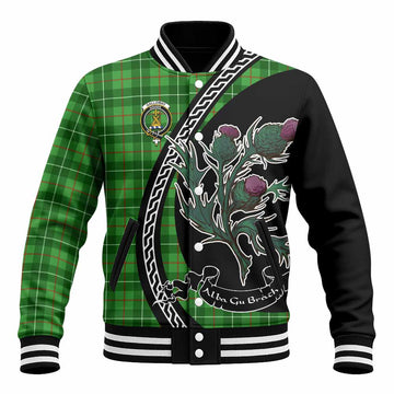 Galloway Family Crest Tartan Baseball Jacket Alba Thistle Inspired
