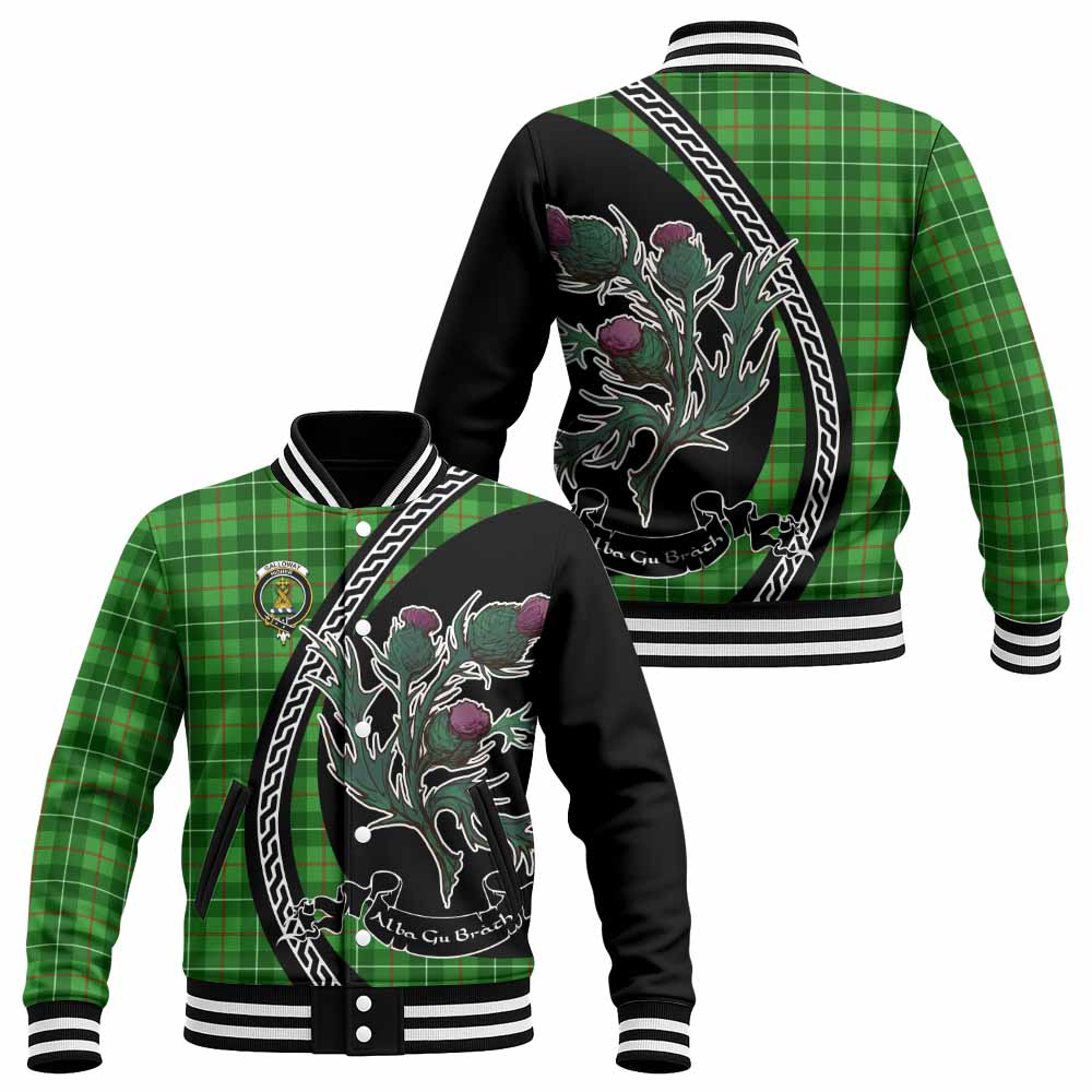 Galloway Family Crest Tartan Baseball Jacket Alba Thistle Inspired - Tartan Vibes Clothing