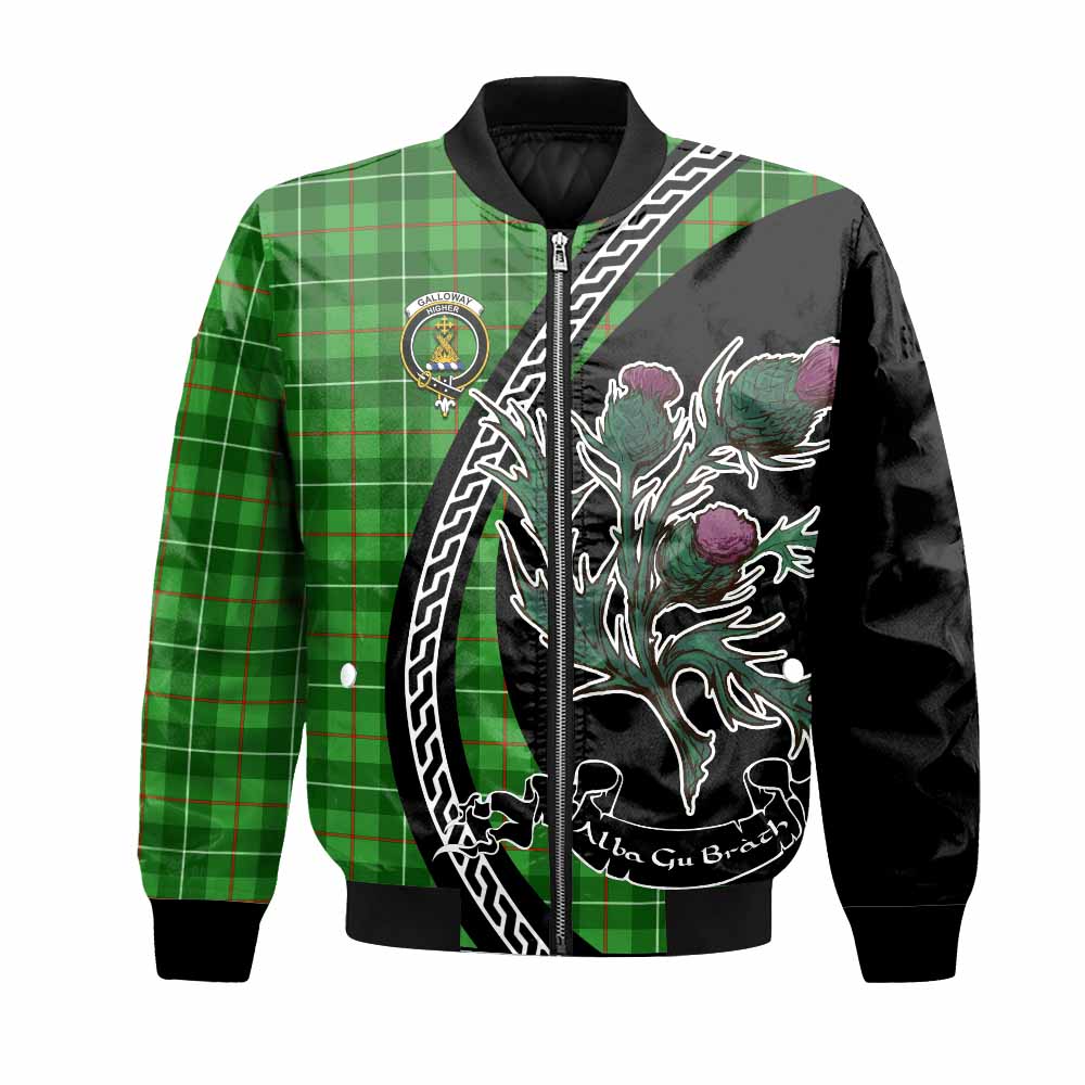 Galloway Family Crest Tartan Bomber Jacket Alba Thistle Inspired - Tartan Vibes Clothing