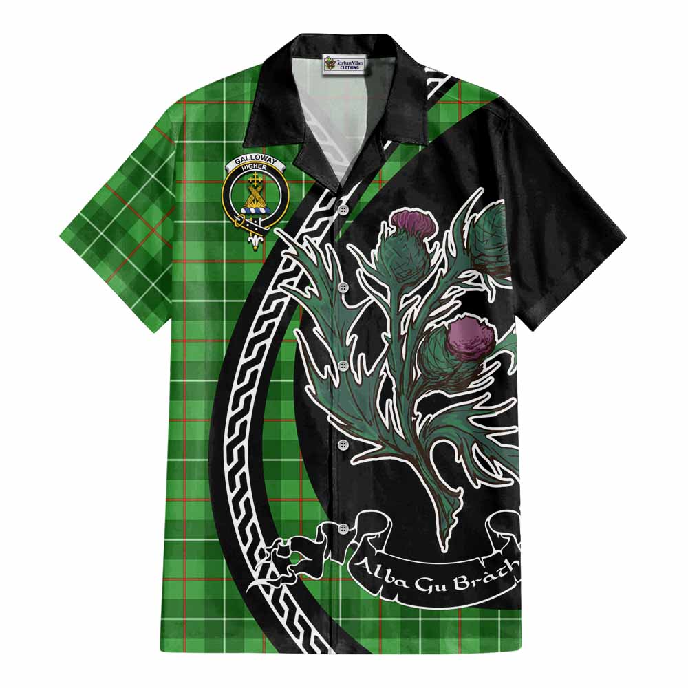 Galloway Family Crest Tartan Cotton Hawaiian Shirt Alba Thistle Inspired - Tartan Vibes Clothing
