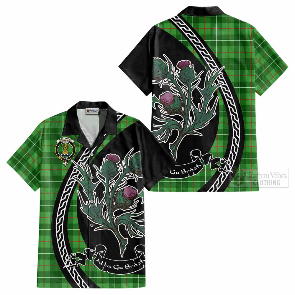 Galloway Family Crest Tartan Cotton Hawaiian Shirt Alba Thistle Inspired - Tartan Vibes Clothing