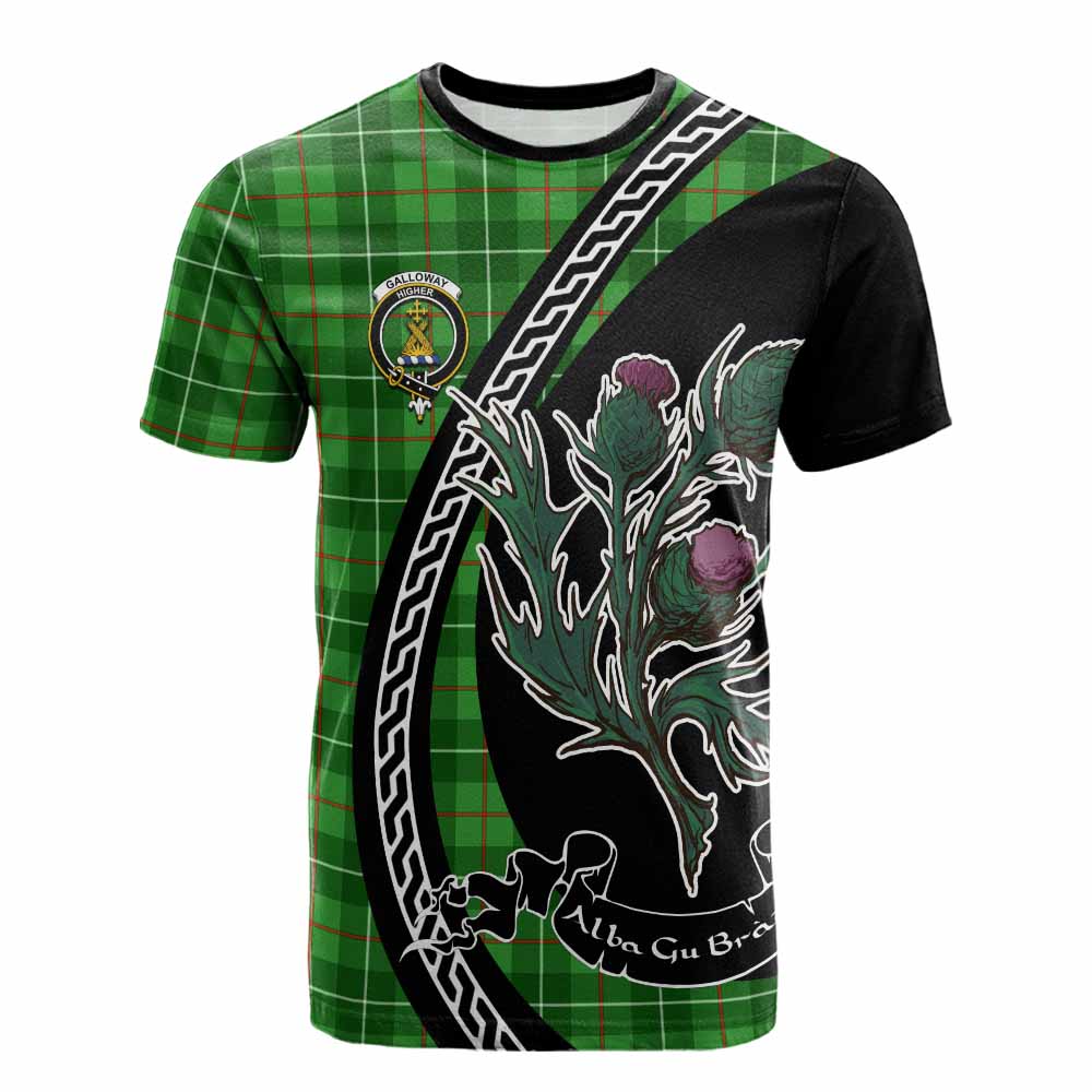 Galloway Family Crest Tartan Cotton T-shirt Alba Thistle Inspired - Tartan Vibes Clothing