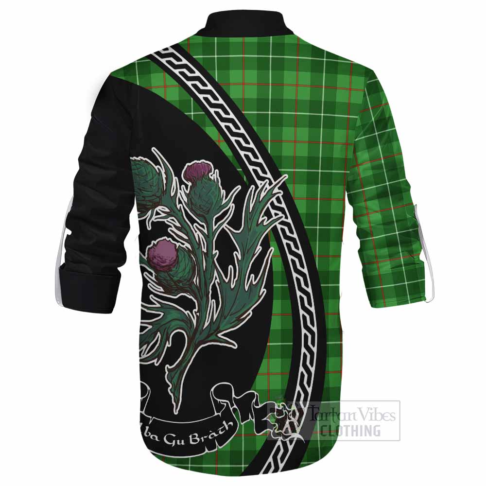 Galloway Family Crest Tartan Ghillie Shirt Alba Thistle Inspired - Tartan Vibes Clothing