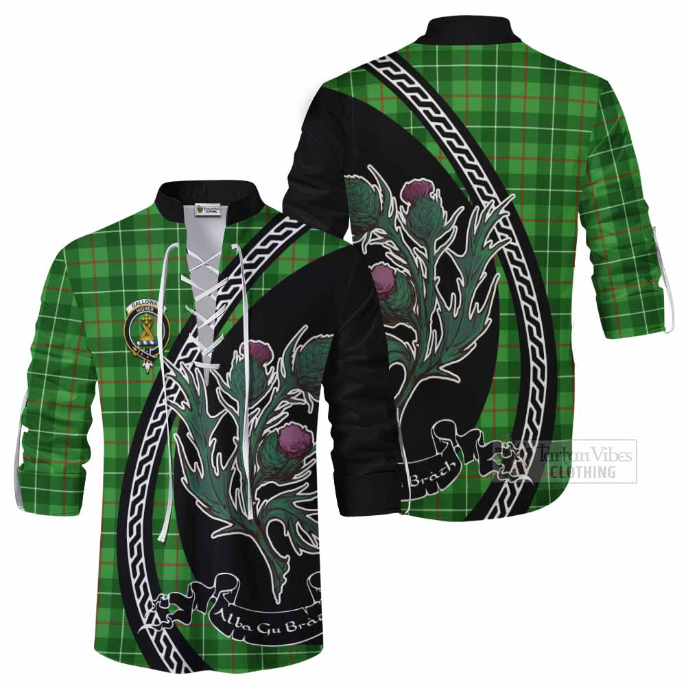 Galloway Family Crest Tartan Ghillie Shirt Alba Thistle Inspired - Tartan Vibes Clothing