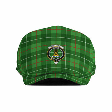 Galloway Family Crest Tartan Jeff Cap, Tartan Flat Cap