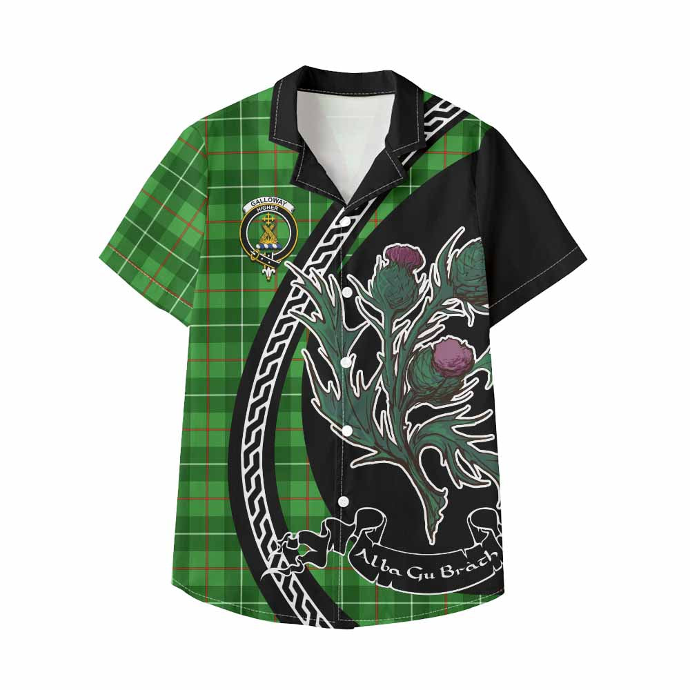 Galloway Family Crest Tartan Kid Hawaiian Shirt Alba Thistle Inspired - Tartan Vibes Clothing