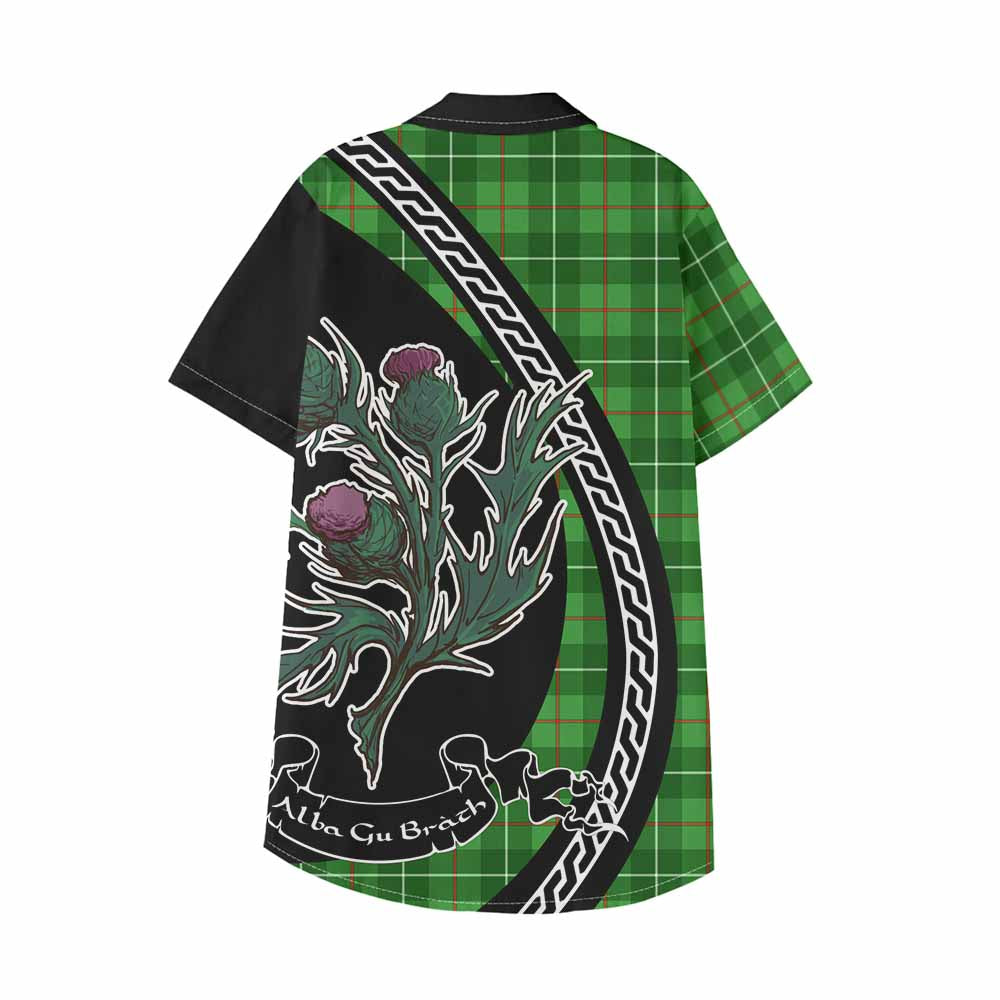 Galloway Family Crest Tartan Kid Hawaiian Shirt Alba Thistle Inspired - Tartan Vibes Clothing