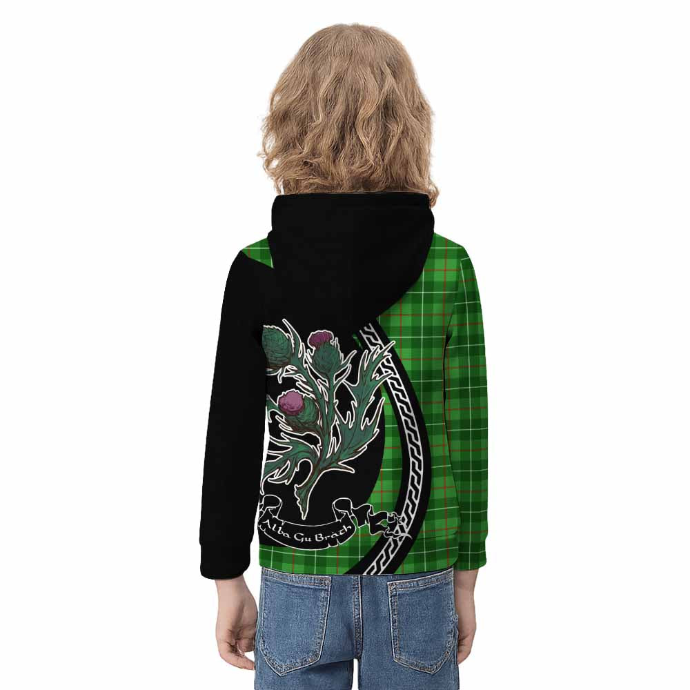 Galloway Family Crest Tartan Kid Hoodie Alba Thistle Inspired - Tartan Vibes Clothing