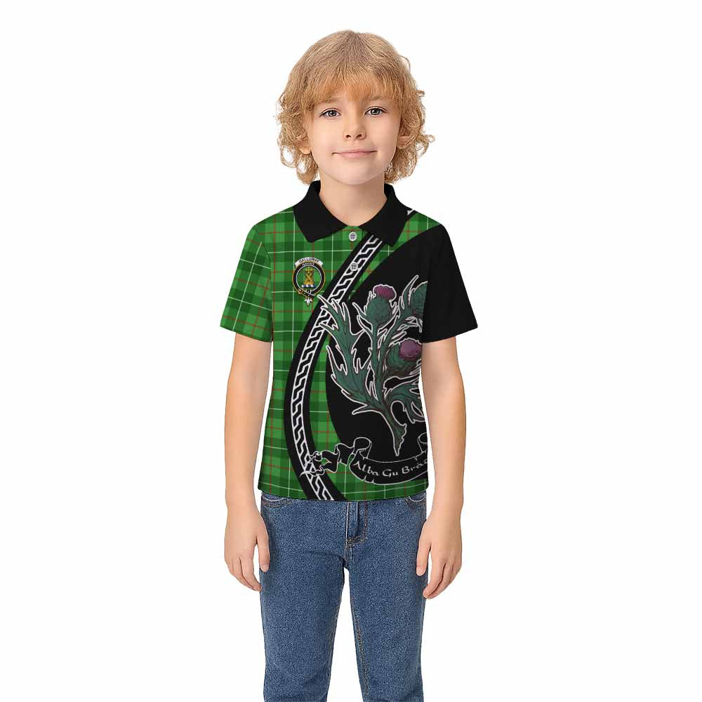 Galloway Family Crest Tartan Kid Polo Shirt Alba Thistle Inspired - Tartan Vibes Clothing