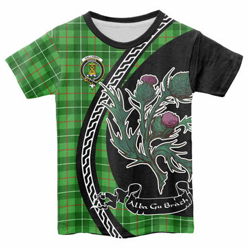 Galloway Family Crest Tartan Kid T-shirt Alba Thistle Inspired - Tartan Vibes Clothing