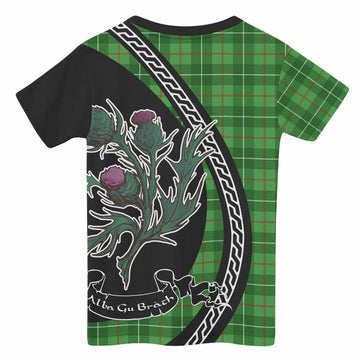 Galloway Family Crest Tartan Kid T-shirt Alba Thistle Inspired - Tartan Vibes Clothing