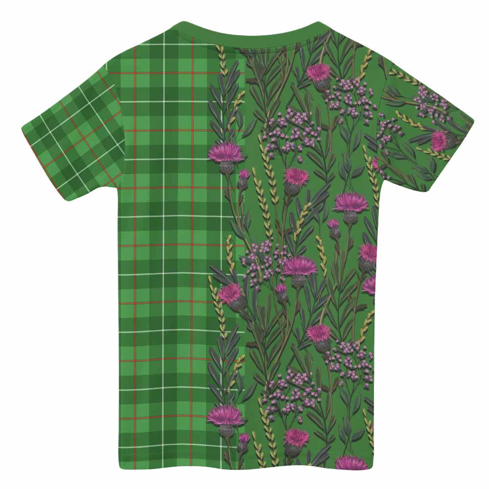 Galloway Family Crest Tartan Kid T-shirt Scottish Thistle Flower Pattern Half Style - Tartan Vibes Clothing